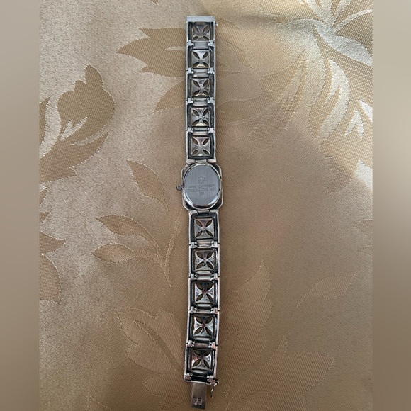 Vintage Art Deco Marcasite DBJ Sterling .925 Tank Watch with New Battery - Picture 13 of 15